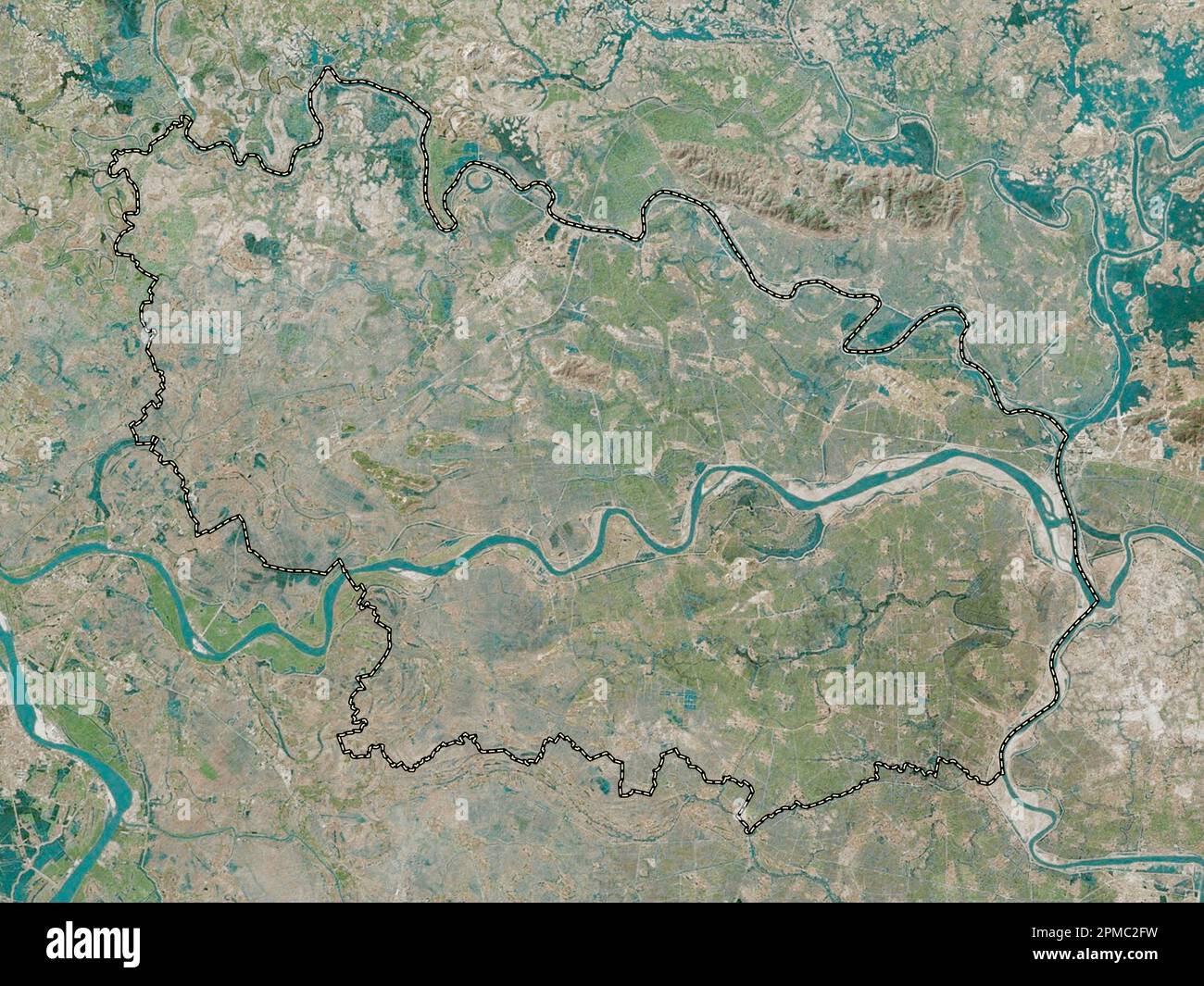 Bac Ninh, province of Vietnam. High resolution satellite map Stock