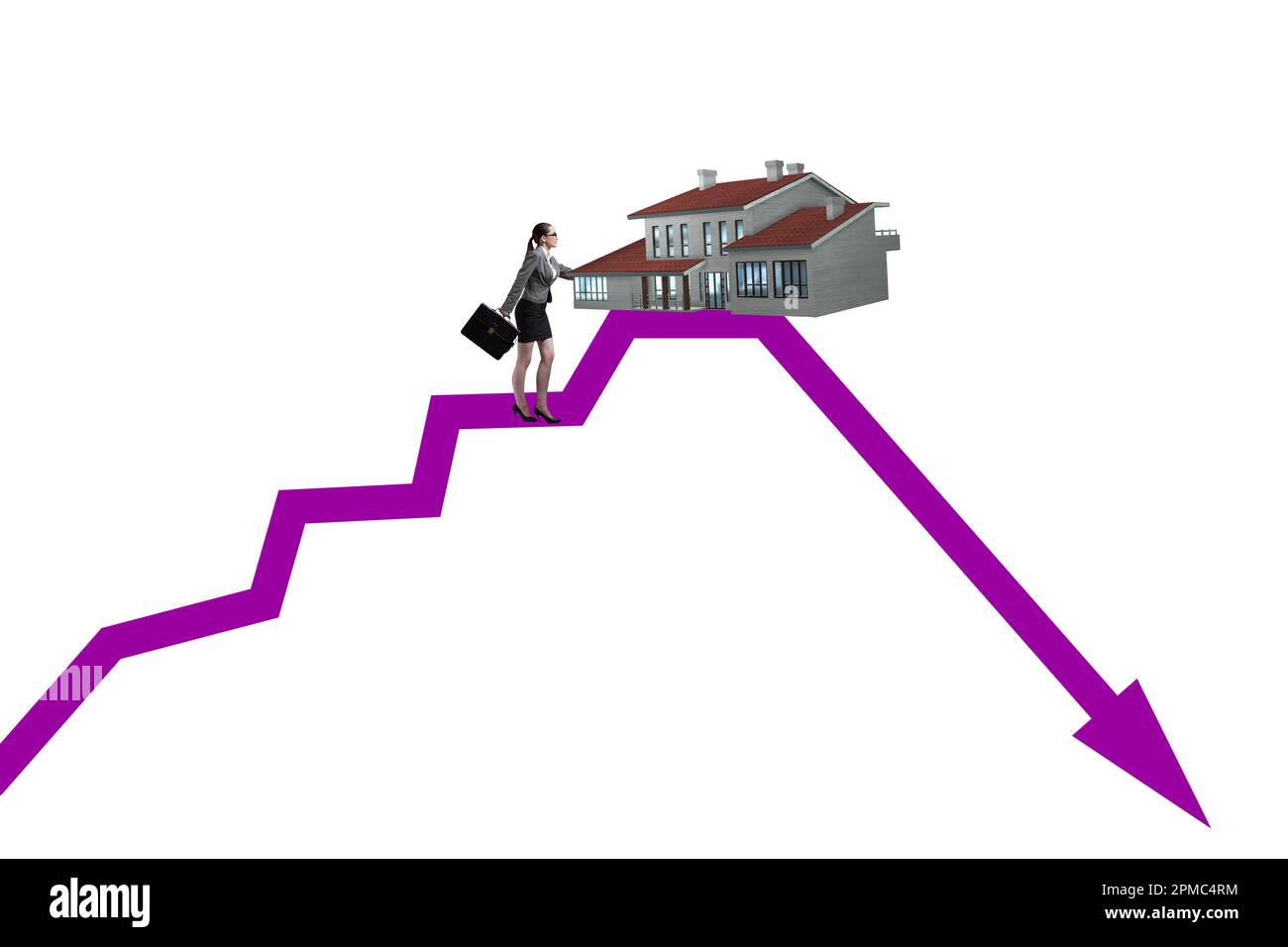 Concept of the real estate price bubble bursting Stock Photo Alamy