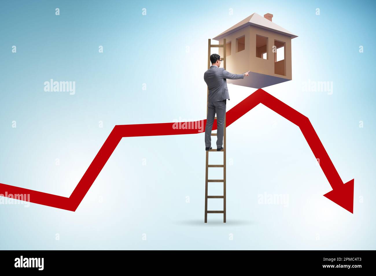 Concept of the real estate price bubble bursting Stock Photo Alamy