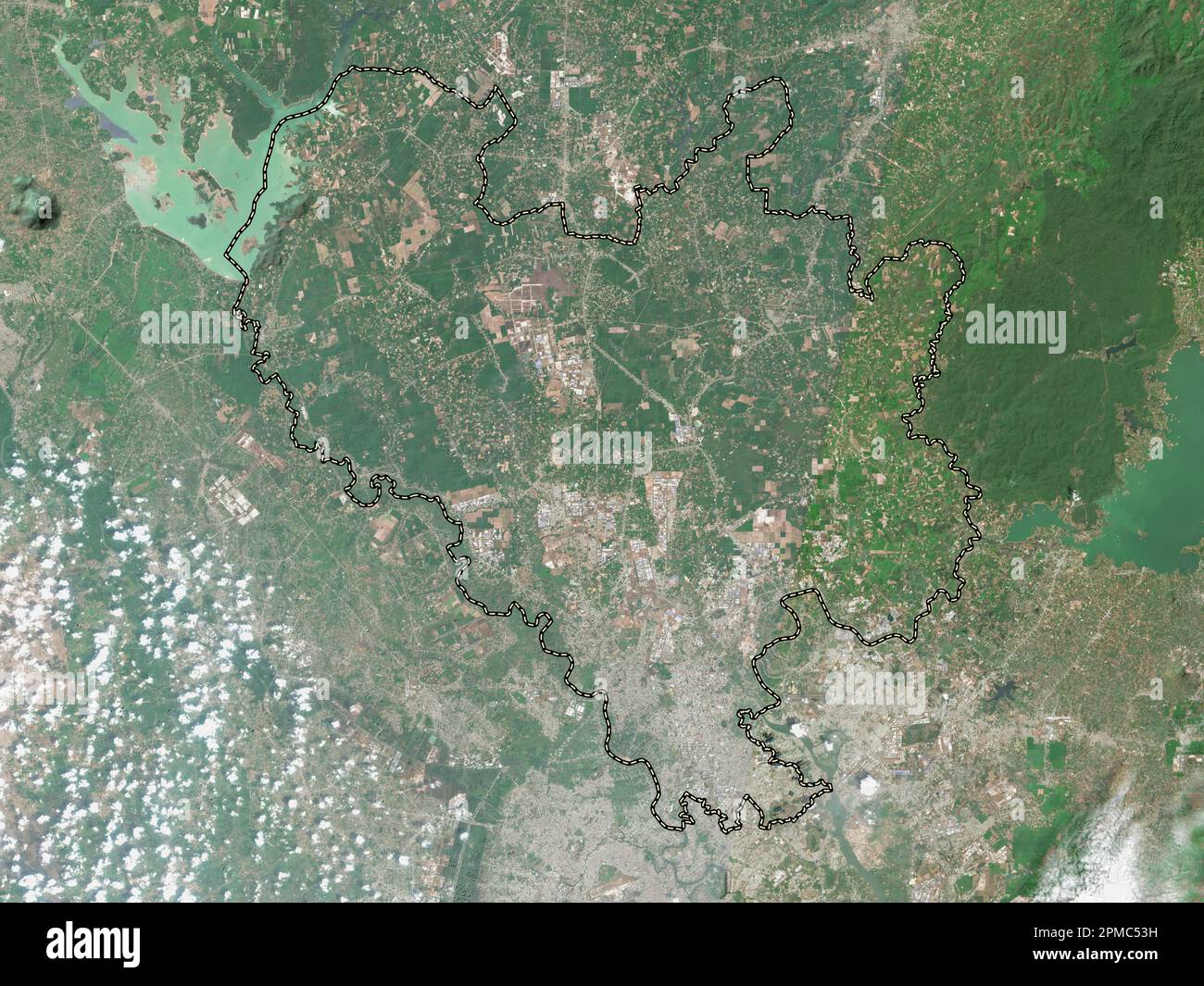 Binh Duong, province of Vietnam. Low resolution satellite map Stock