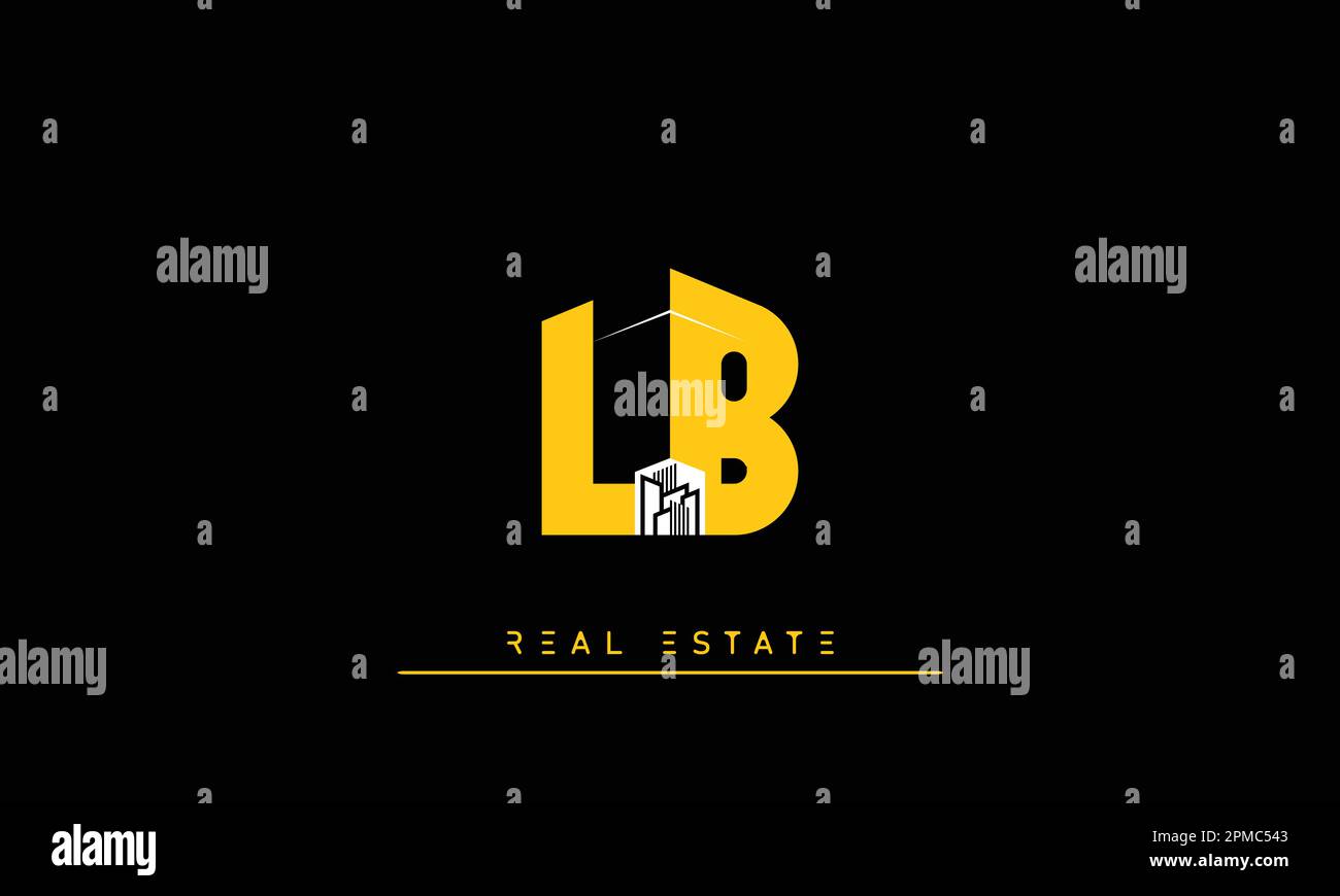 Real Estate letters Initials Monogram logo LB , BL Stock Vector