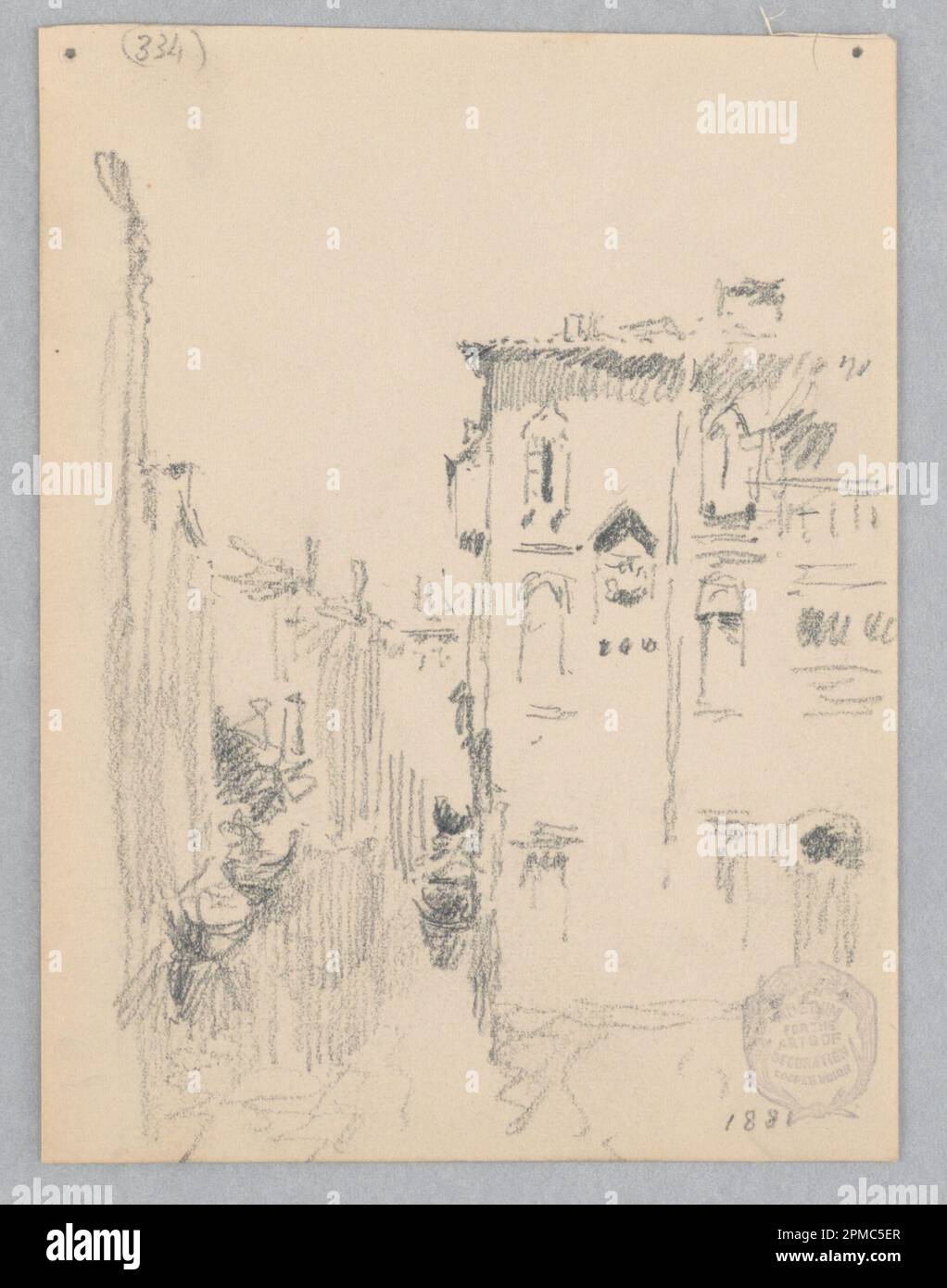 Drawing, View of Venice, Italy; Robert Frederick Blum (American, 1857–1903); USA; graphite on wove paper; 13.2 × 10 cm (5 3/16 × 3 15/16 in.) Stock Photo