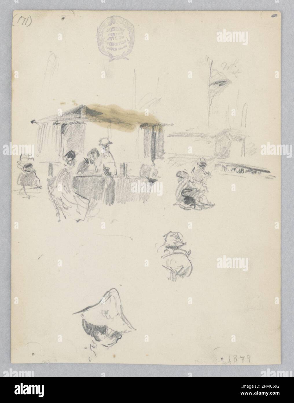 Drawing, Market Scene; Robert Frederick Blum (American, 1857–1903); USA; graphite on wove paper; 14.7 × 11.2 cm (5 13/16 × 4 7/16 in.) Stock Photo