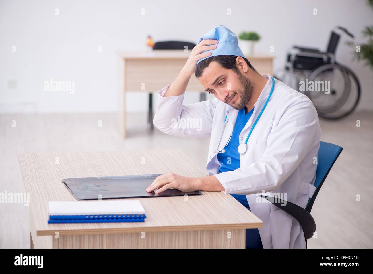 Young doctor radiologist working at the hospital Stock Photo