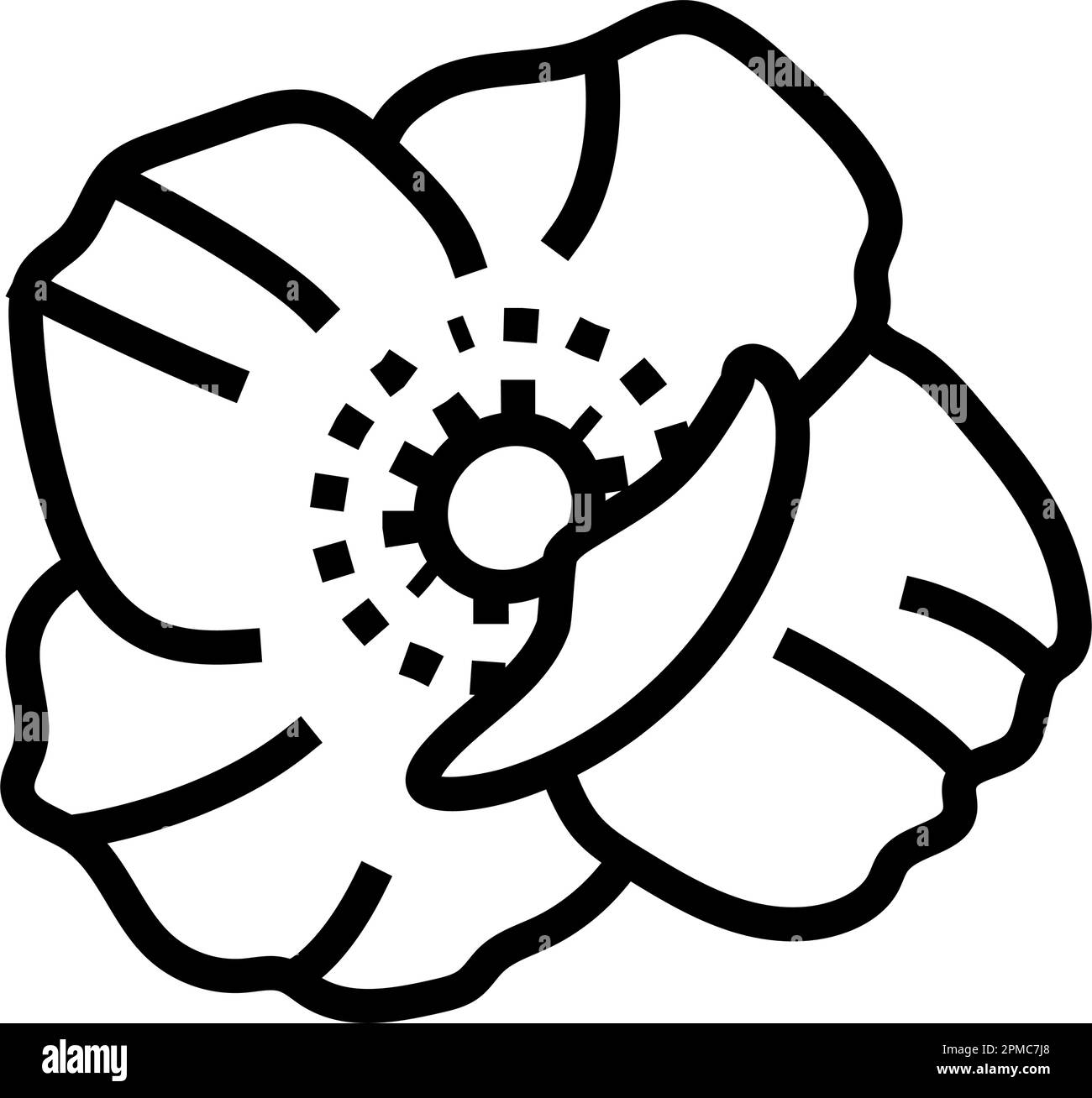 poppy flower spring line icon vector illustration Stock Vector Image ...