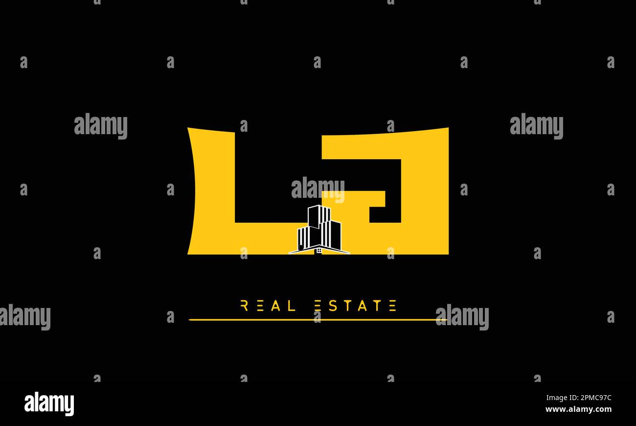 Real Estate letters Initials Monogram logo LJ , JL Stock Vector Image