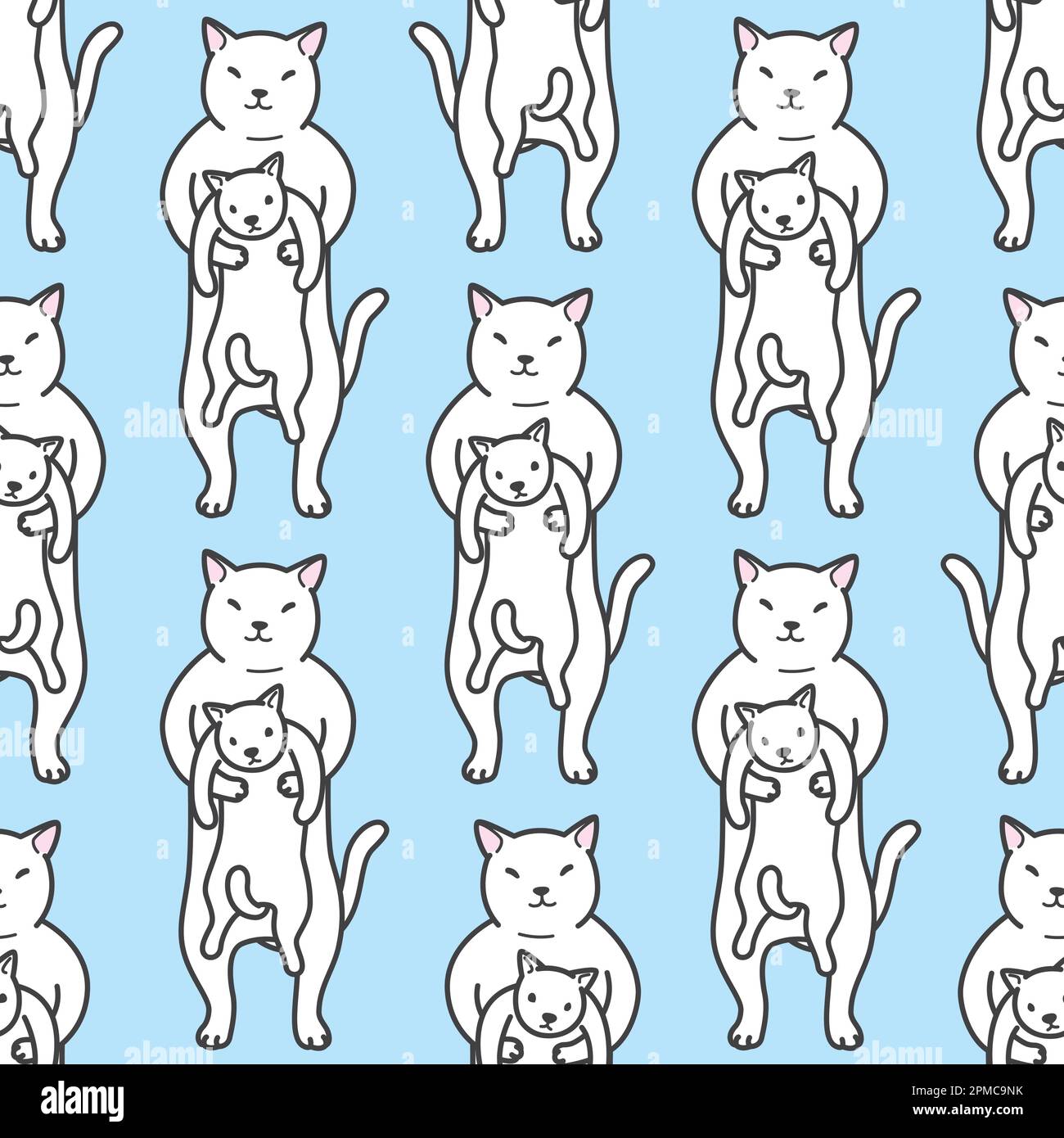 Cat Seamless pattern vector kitten club Baby child Animals tile ...