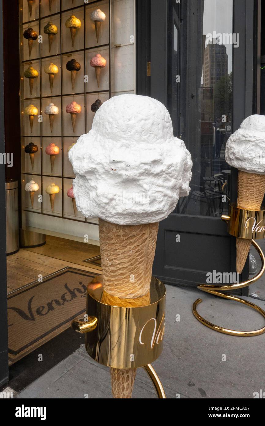 Venchi Chocolate and Ice Cream Shop Signage, 861 Broadway, 2023, NYC