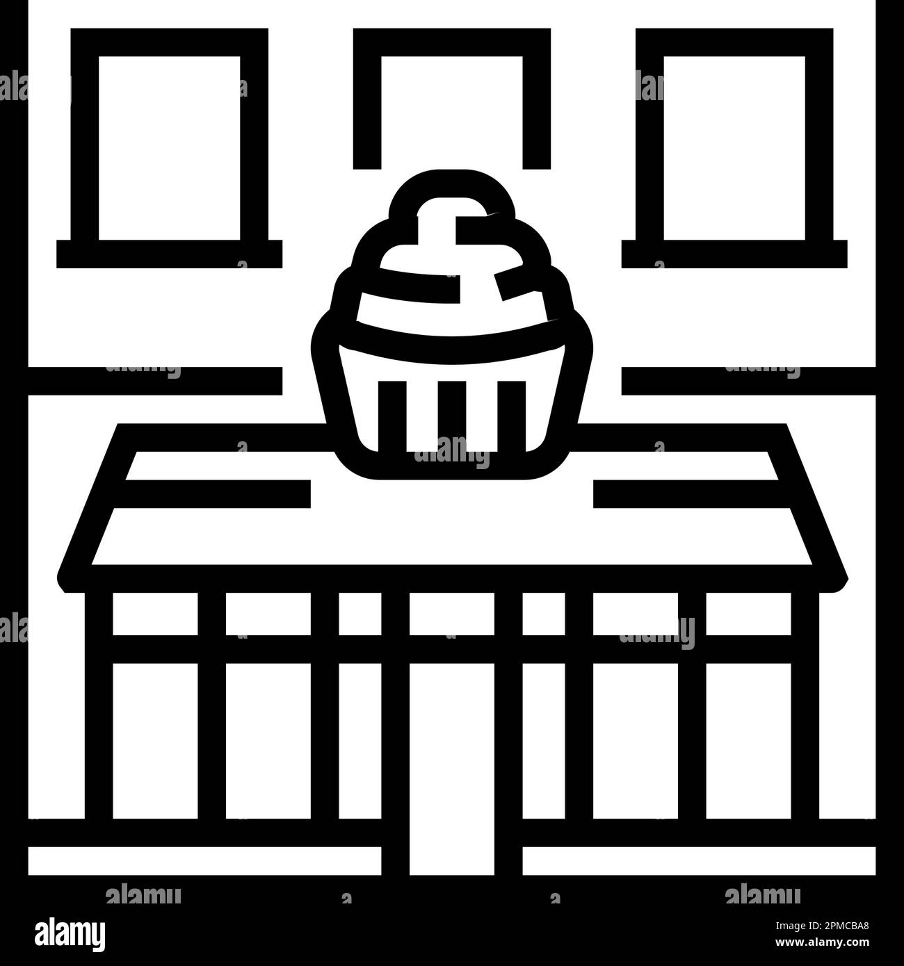 cupcakery shop line icon vector illustration Stock Vector Image & Art ...