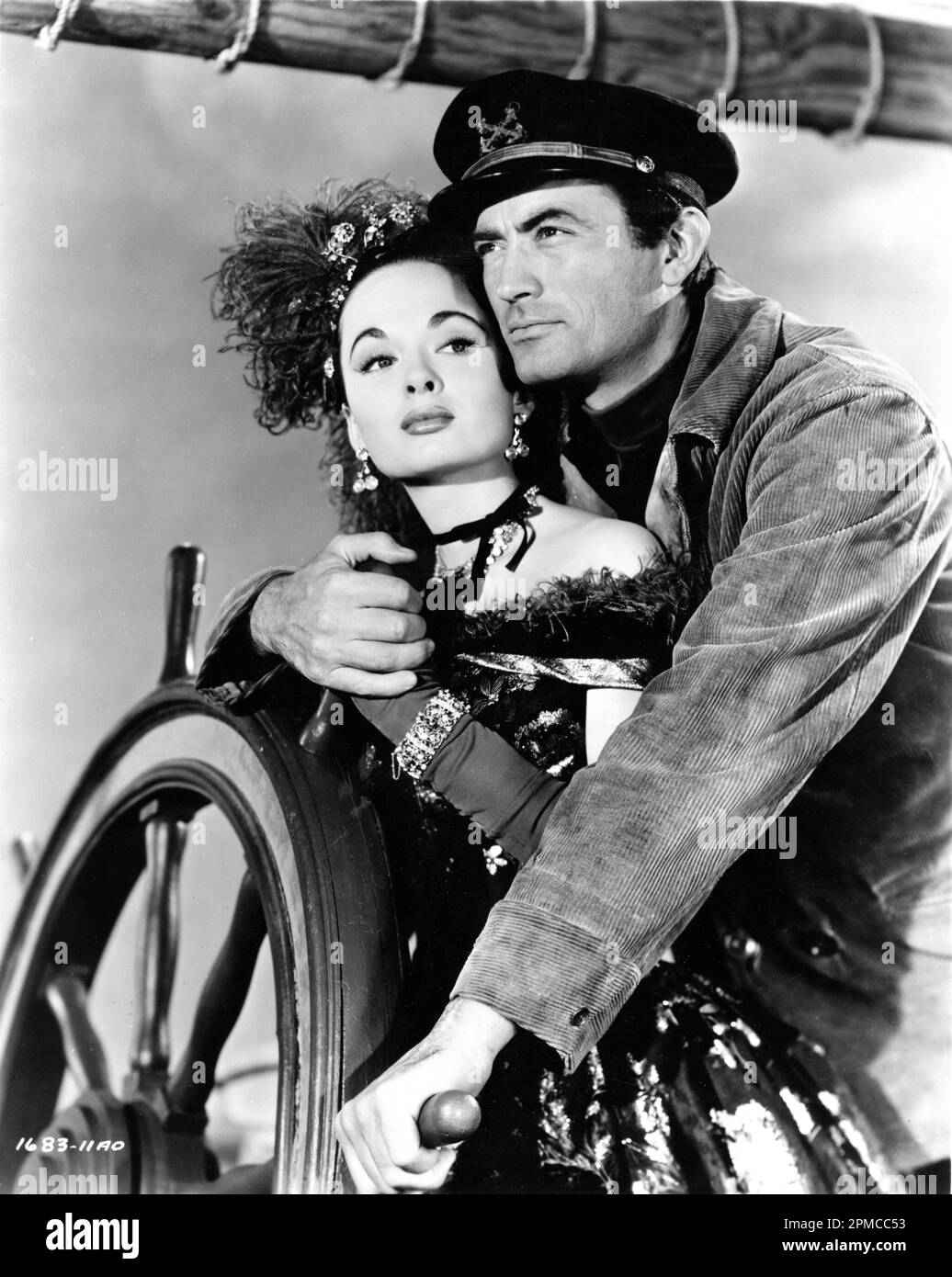 ANN BLYTH and GREGORY PECK in THE WORLD IN HIS ARMS 1952 director RAOUL