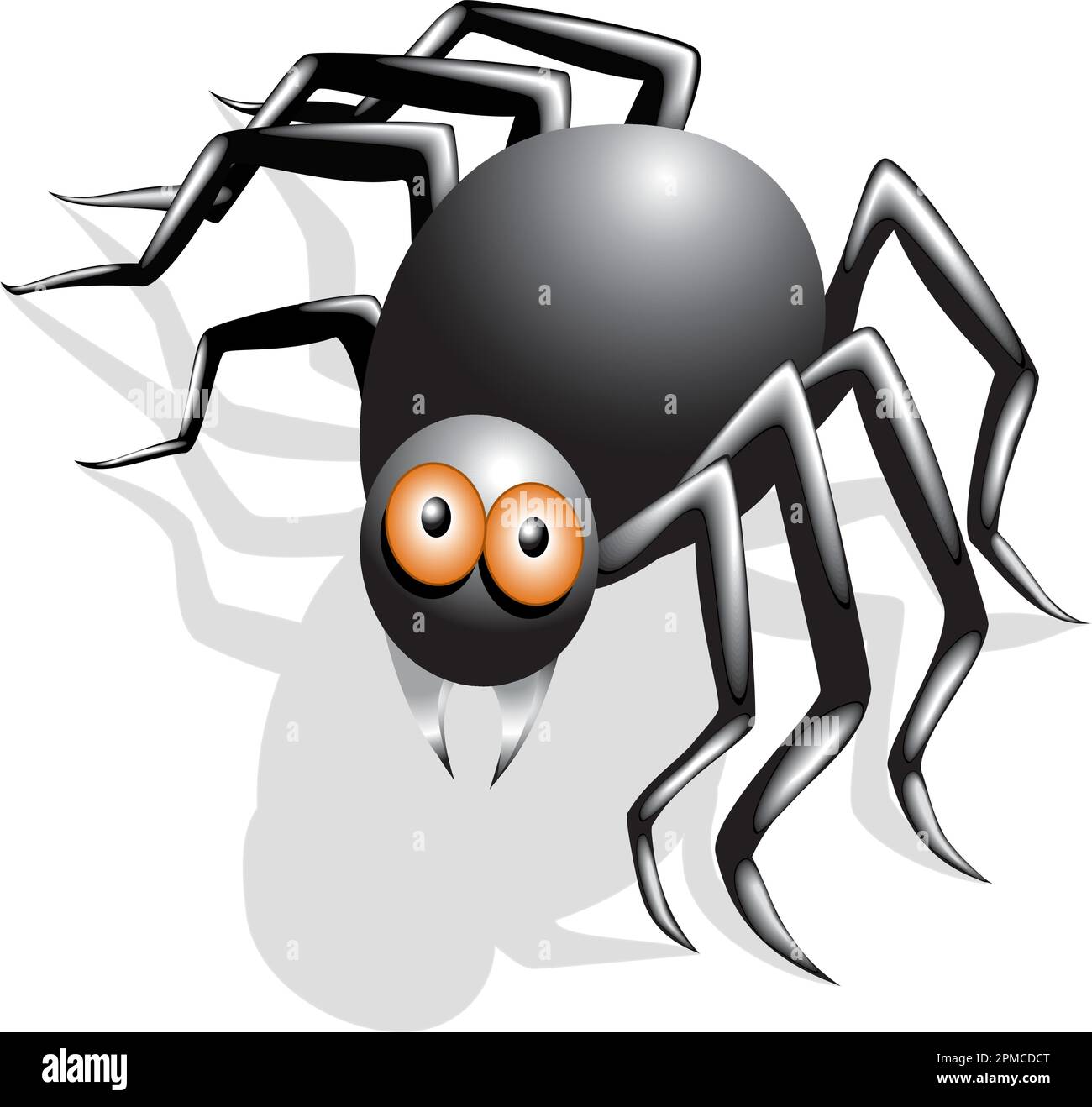 Crawley the Spider sees you - and he/she's very curious... All vector, (shadow too), saved as Illustrator 8.0 file Stock Vector