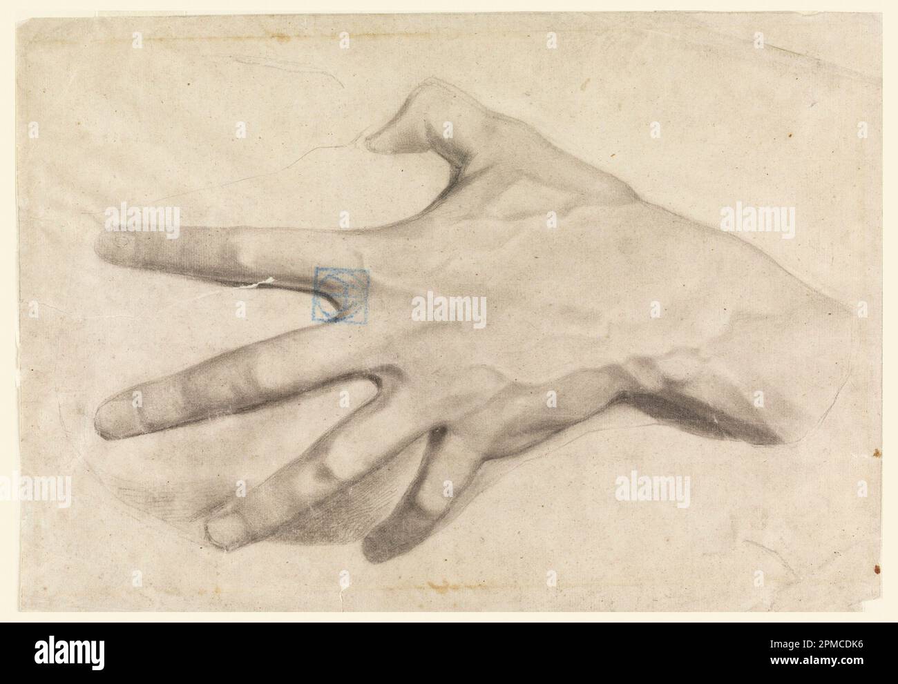 Drawing, Study of a Hand; Leon Dabo (1868–1960); USA; charcoal on cream laid paper; 25.7 x 37.2 cm (10 1/8 x 14 5/8 in.), irregular; 1961-5-3 Stock Photo
