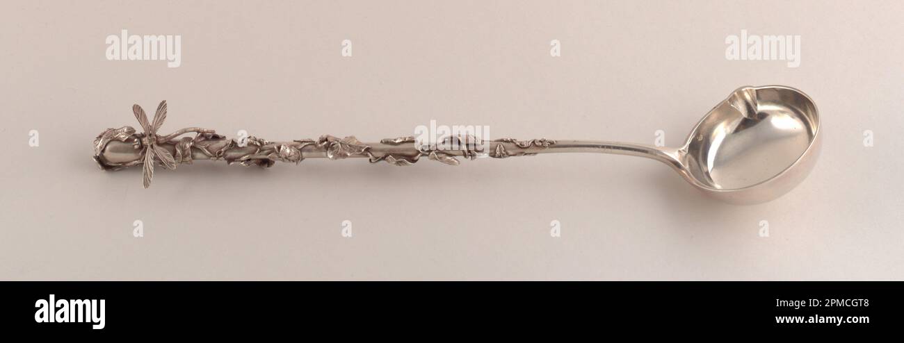 Ladle (France); Manufactured by Charles Victor Gibert (French); silver; L x W x D: 29.1 x 6.2 x 3.8 cm (11 7/16 x 2 7/16 x 1 1/2 in.) Stock Photo