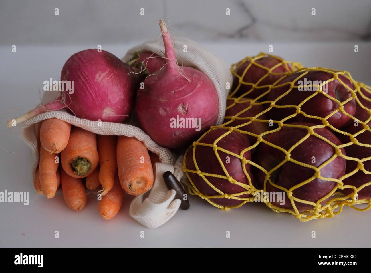 Grocery healthy shopping, vegetables, fruits and greens in ecofriendly