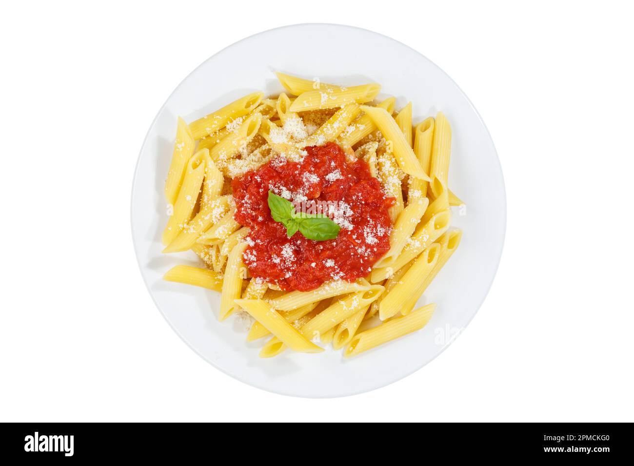 Rigatoni Rigate Penne Rigatoni Rigate isolated on a white background pasta top view eat ...