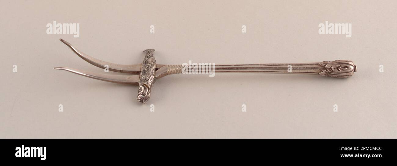 Fork (France); Manufactured by Charles Victor Gibert (French); silver; L x W x D: 16.2 x 4.3 x 1.9 cm (6 3/8 x 1 11/16 x 3/4 in.) Stock Photo