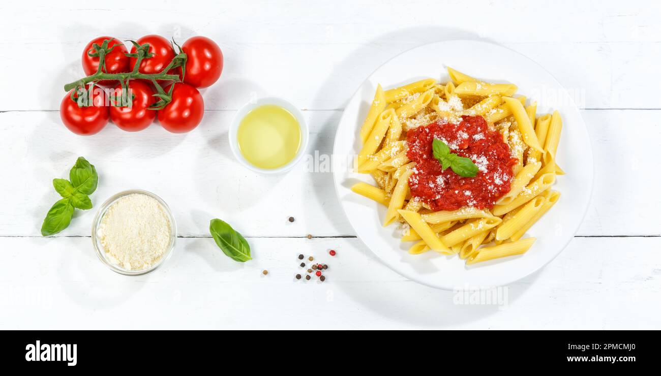 Rigatoni Rigate Penne Rigatoni Rigate pasta top view meal from Italy eat lunch with ...