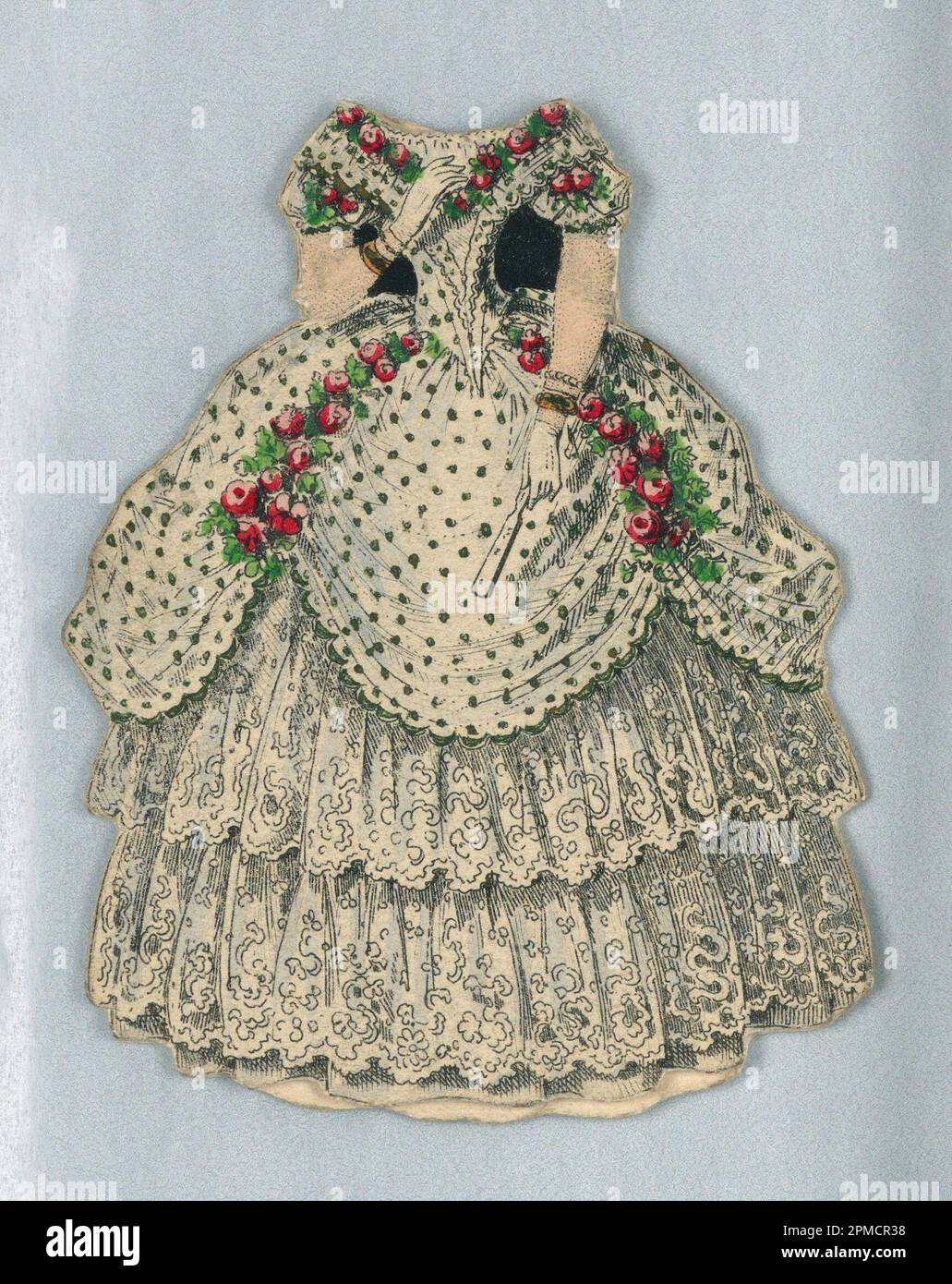 Print, Paper Doll Costume in White with Black Spots; USA; lithograph