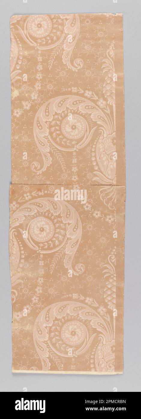 Sidewall (France); block-printed on handmade paper; 73 x 23.5 cm (28 3/4 x 9 1/4 in.) Stock Photo