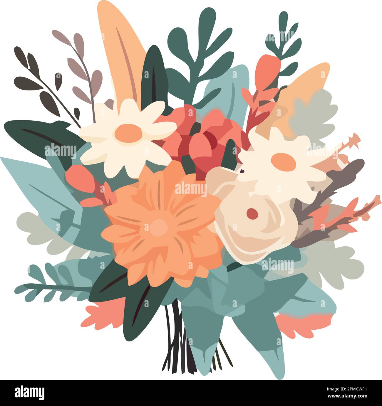 Nature beauty in a multi-colored bouquet Stock Vector Image & Art - Alamy