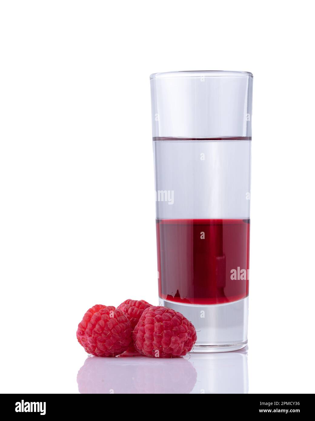 mad dog vodka shot with raspberry syrup Stock Photo