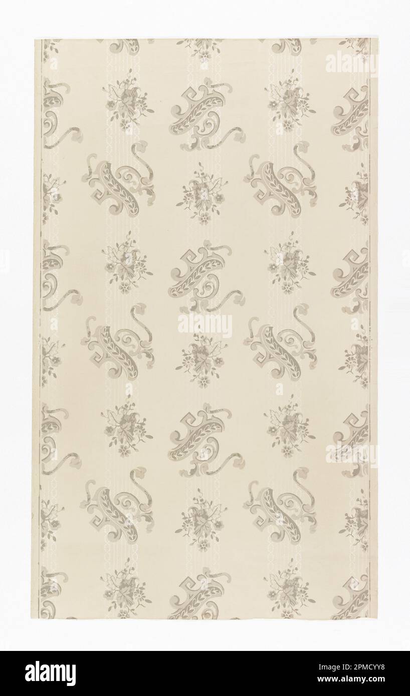 Sidewall (France); block-printed on paper; 84.5 x 50 cm (33 1/4 x 19 11/16 in.) Stock Photo