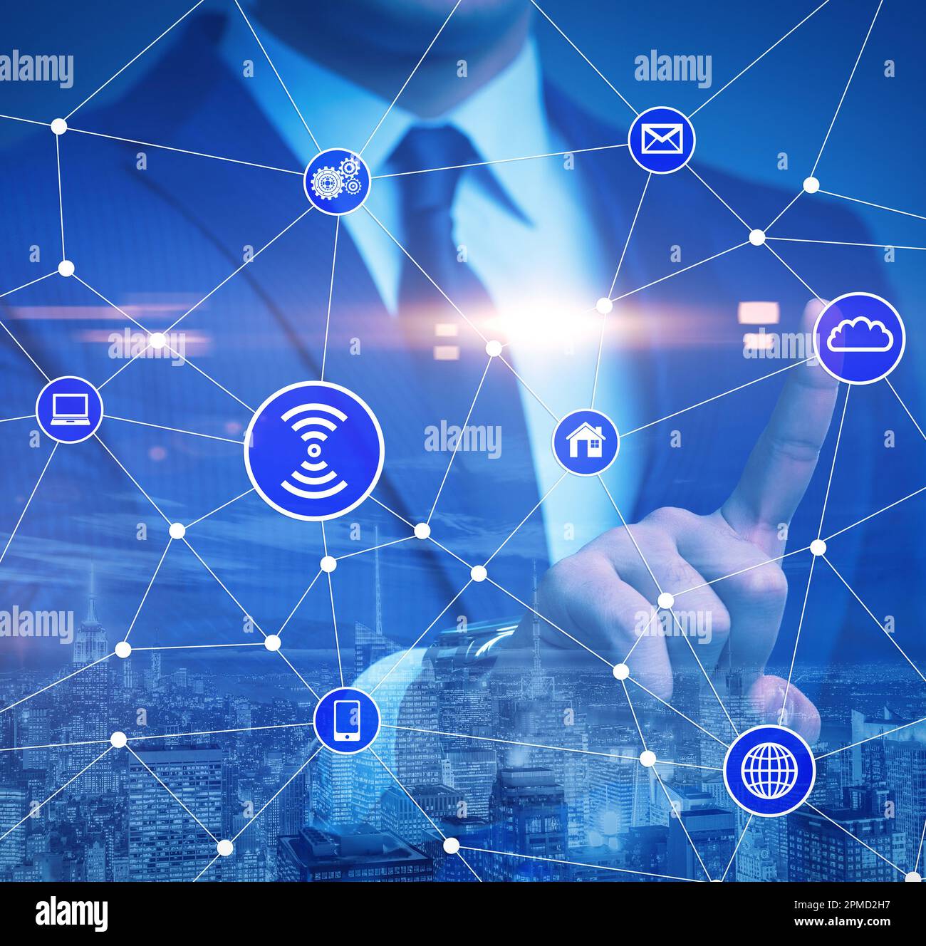 The internet of things concept with businessman Stock Photo - Alamy