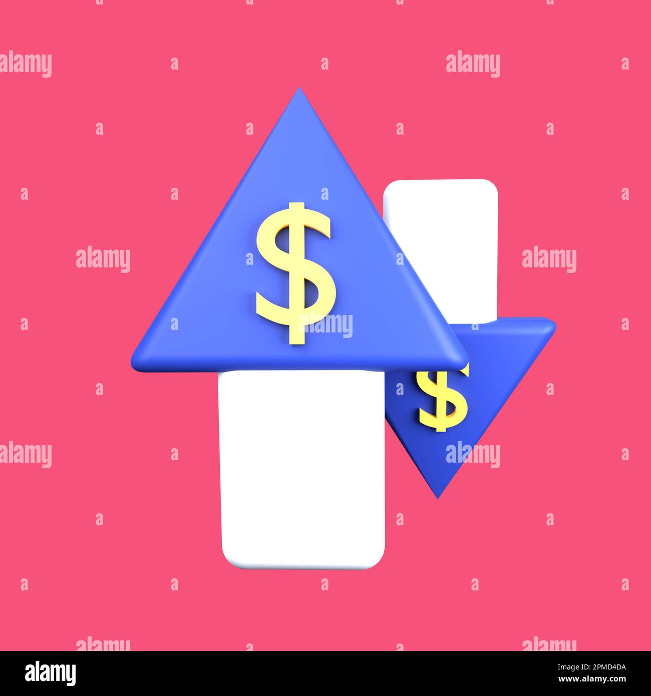 3d illustration up down object Stock Photo - Alamy