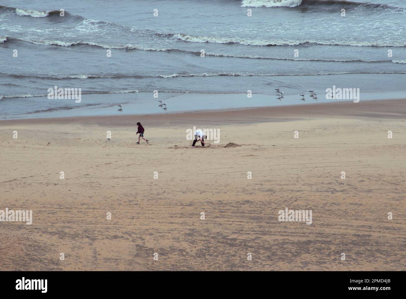 People enjoying a holiday on Virginia Beach, on a sunny day. Stock Photo
