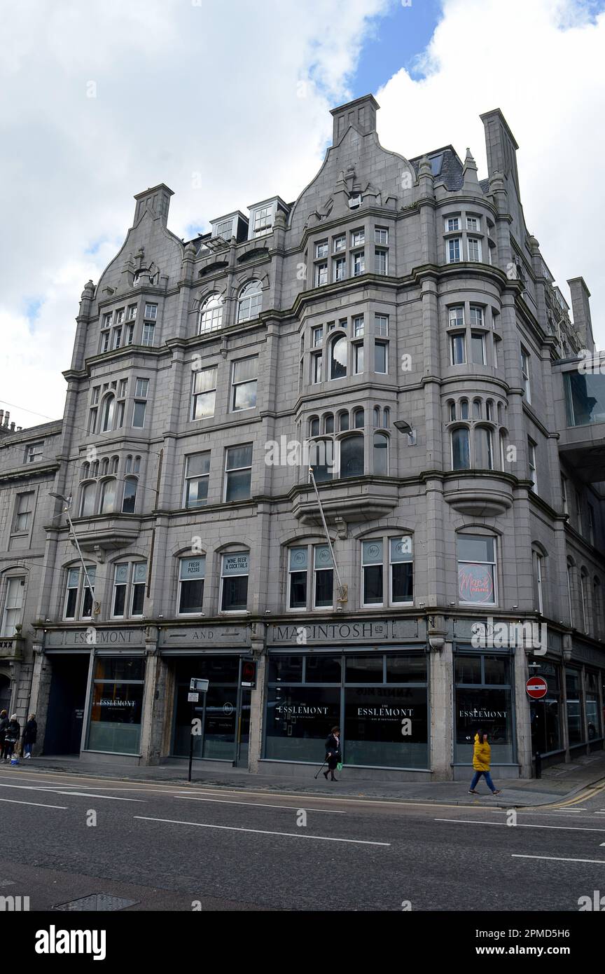 ABERDEEN, SCOTLAND - 11 APRIL 2023: The Esslemont and Macintosh building has stood on Union Street since 1920, the department store having been founde Stock Photo