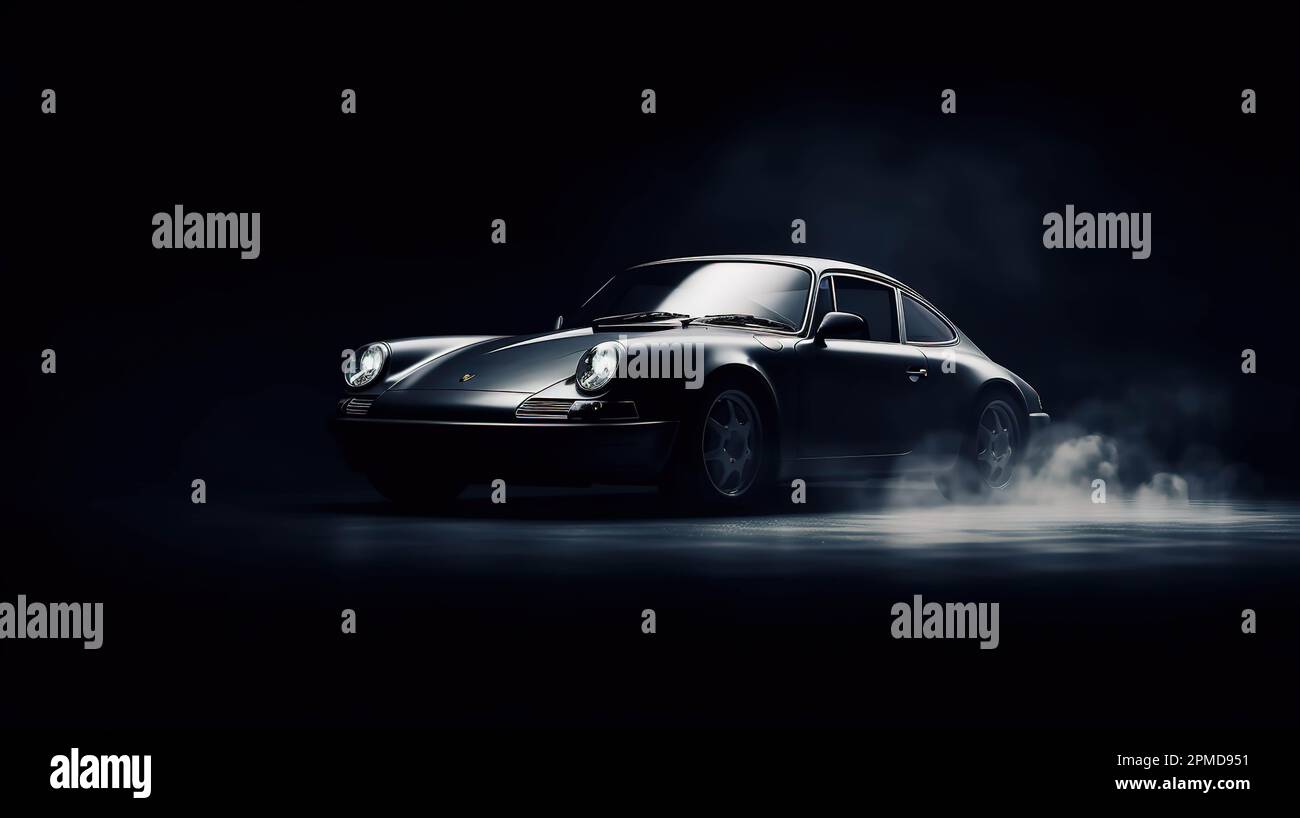 Legendary Porsche 911 in the garage on the dark background Stock Photo -  Alamy