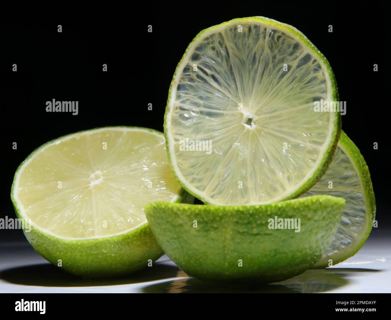 Fruta cítrica limão cortado Stock Photo