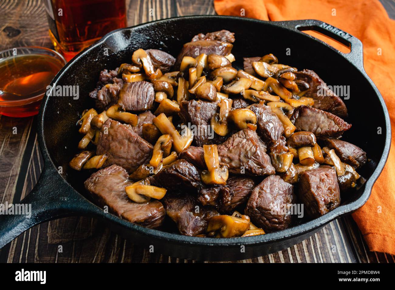 Honey Bourbon Glazed Steak Tips with Mushrooms Beef tips and mushrooms