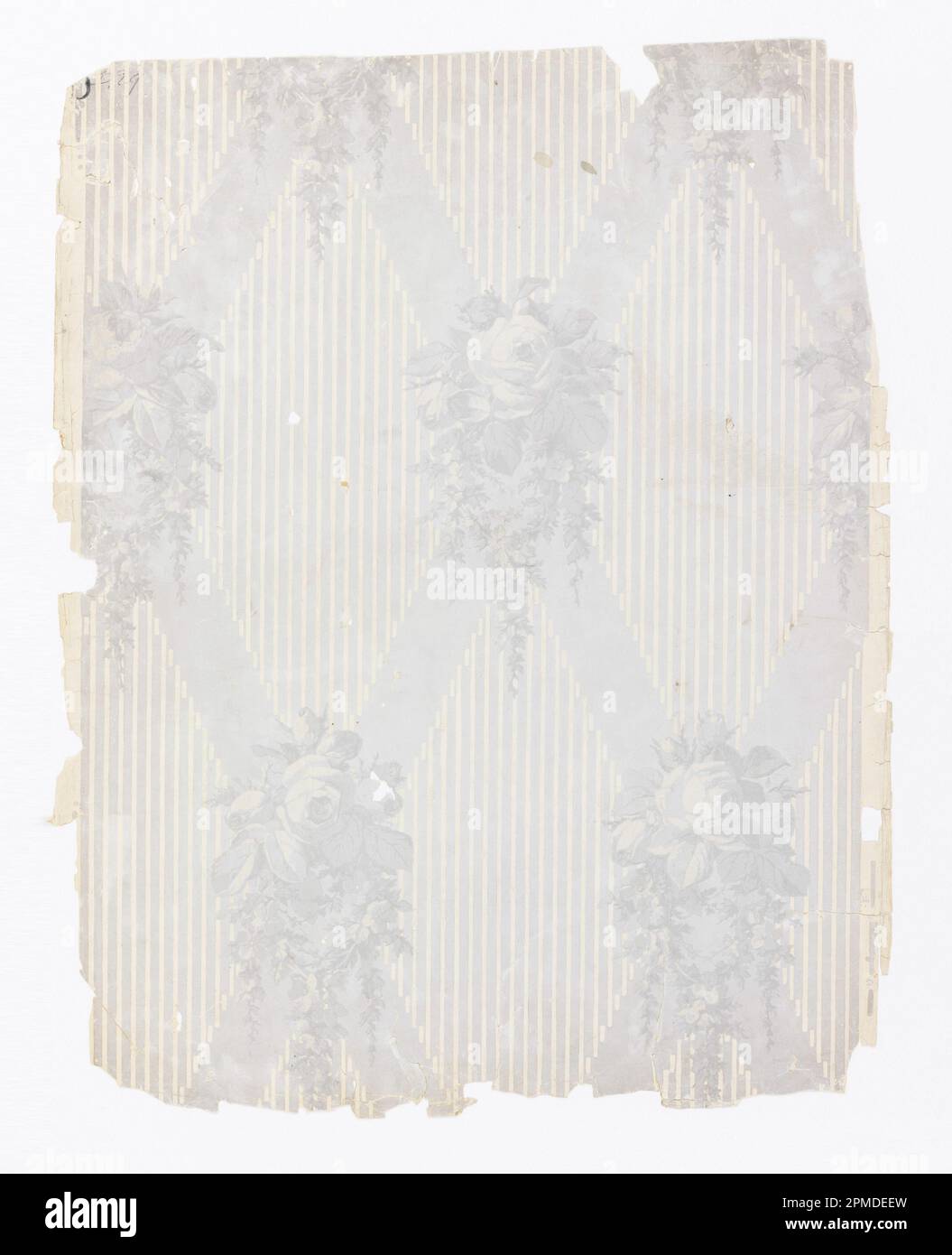 Sidewall; Ericson & Weiss; block-printed; 63.5 x 50.5 cm (25 x 19 7/8 in.) Stock Photo