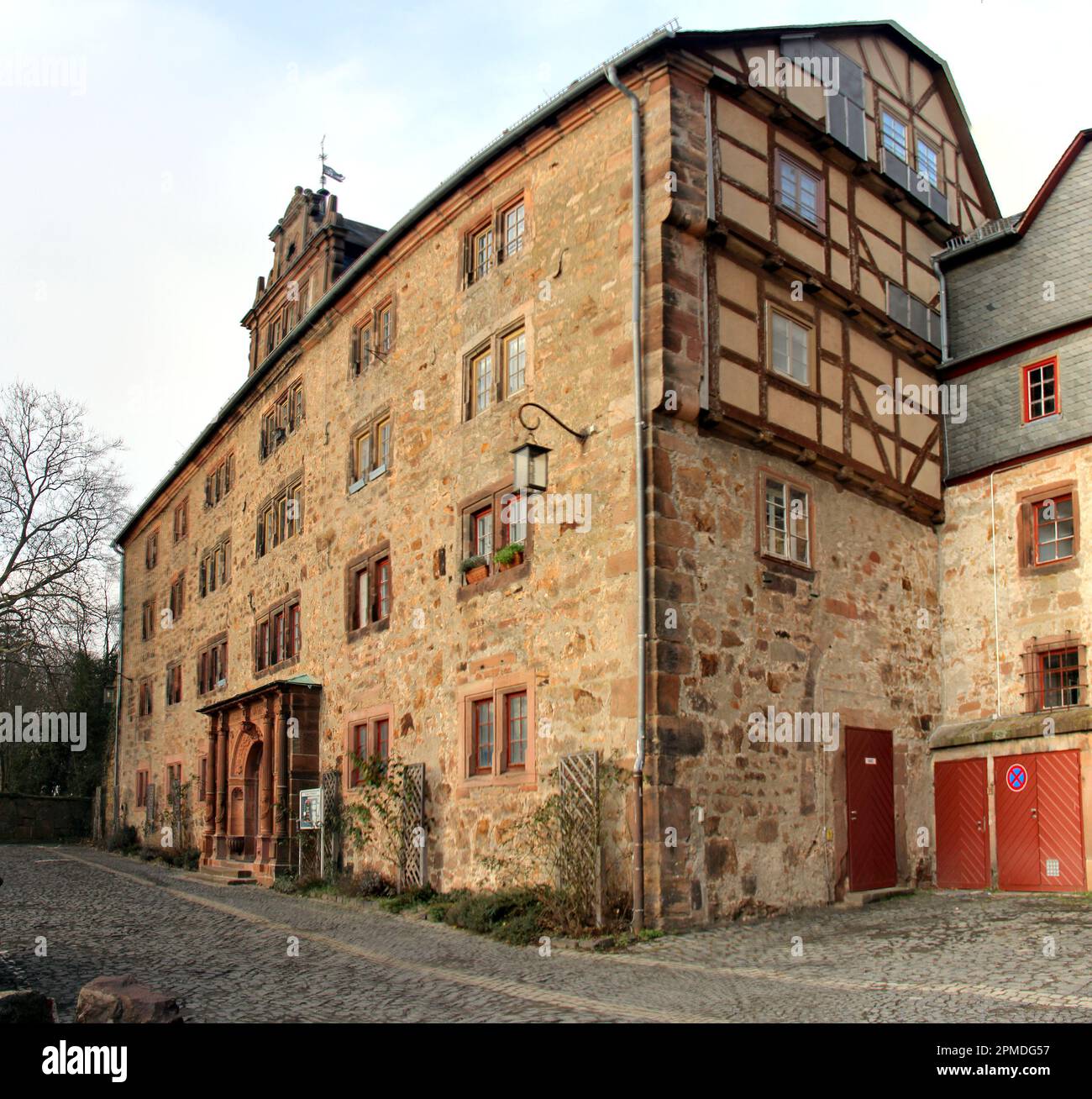 Old stables building of Landgrafen Palace, currently housing Collegium Philippinum of the the University of Marburg, Germany Stock Photo