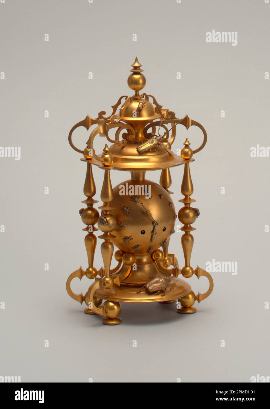 Clock (France); Produced by Alphonse Giroux & Cie; gilt bronze; 46.6 x 25.5 x 19.5 cm (18 3/8 x 10 1/16 x 7 11/16 in.) Stock Photo