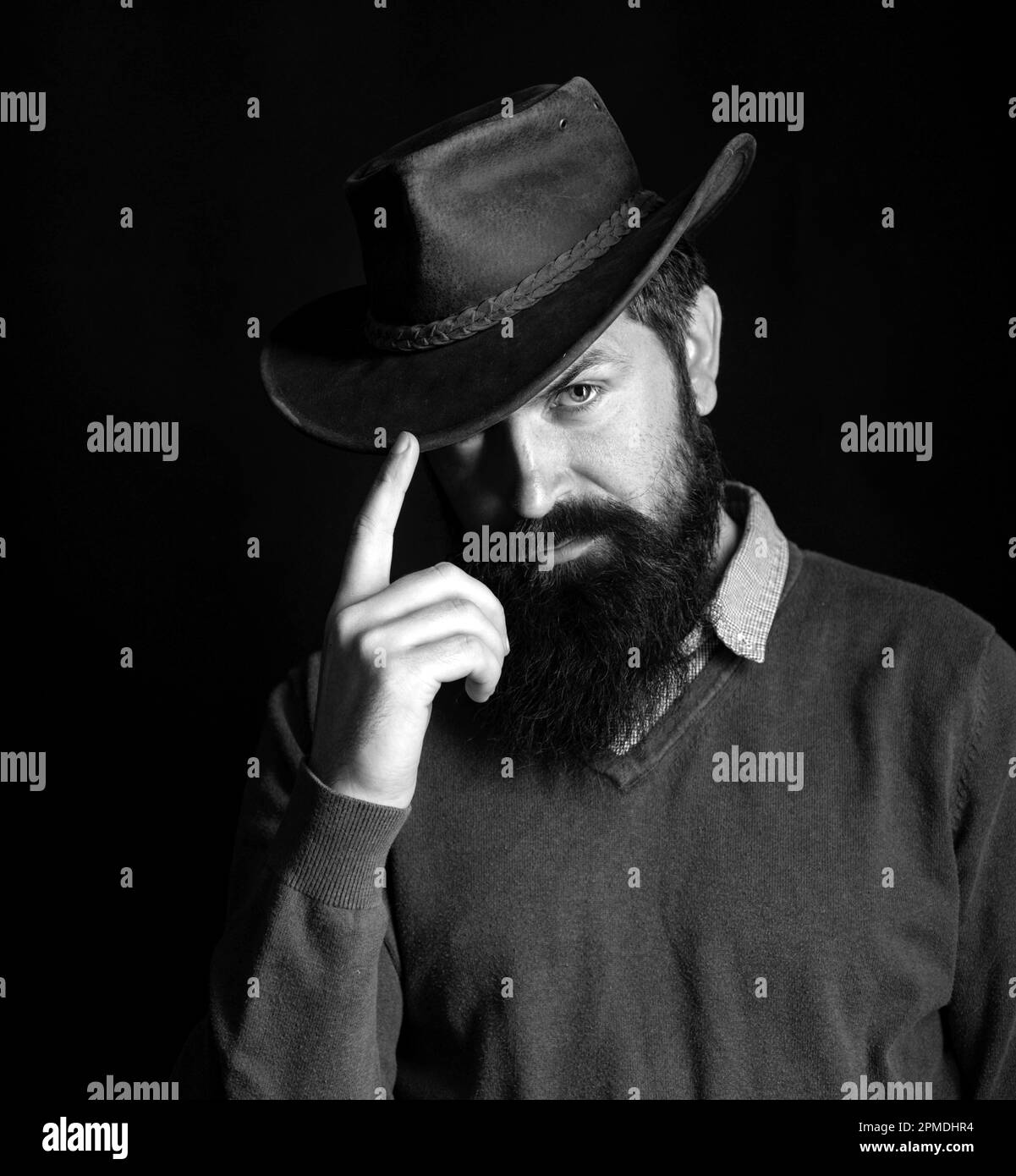 American Western Fashion. Wild West retro cowboy. Vintage style man