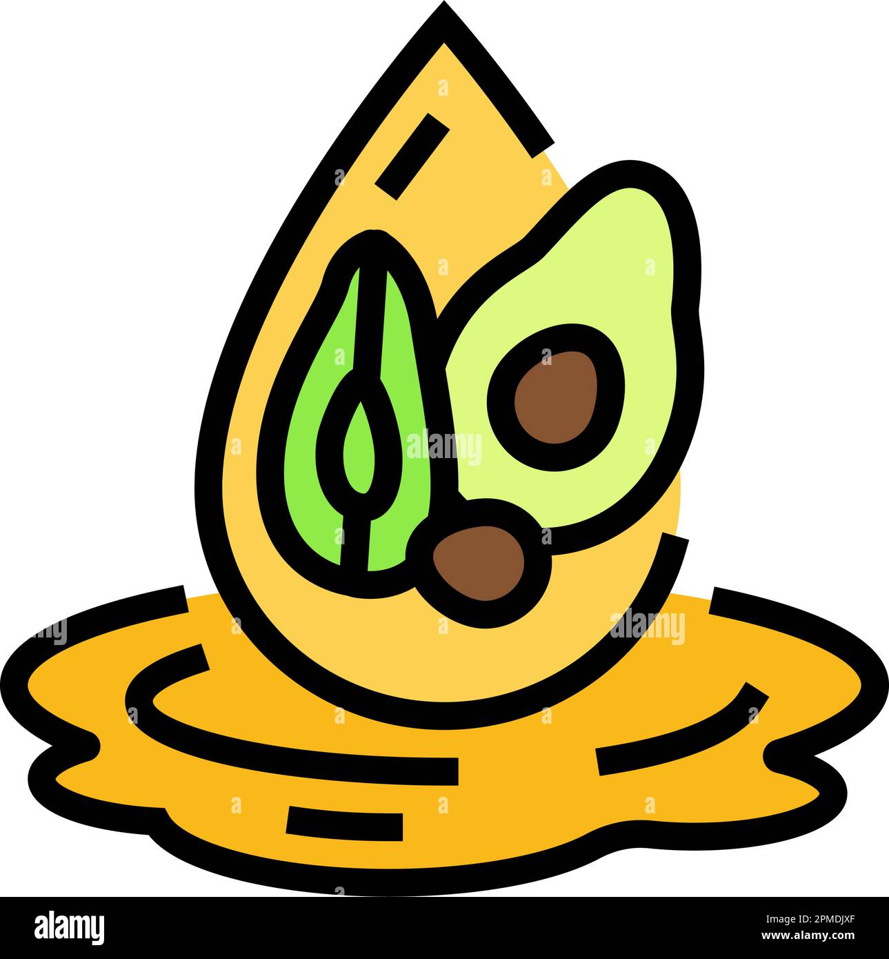 avocado seed oil liquid yellow color icon vector illustration Stock