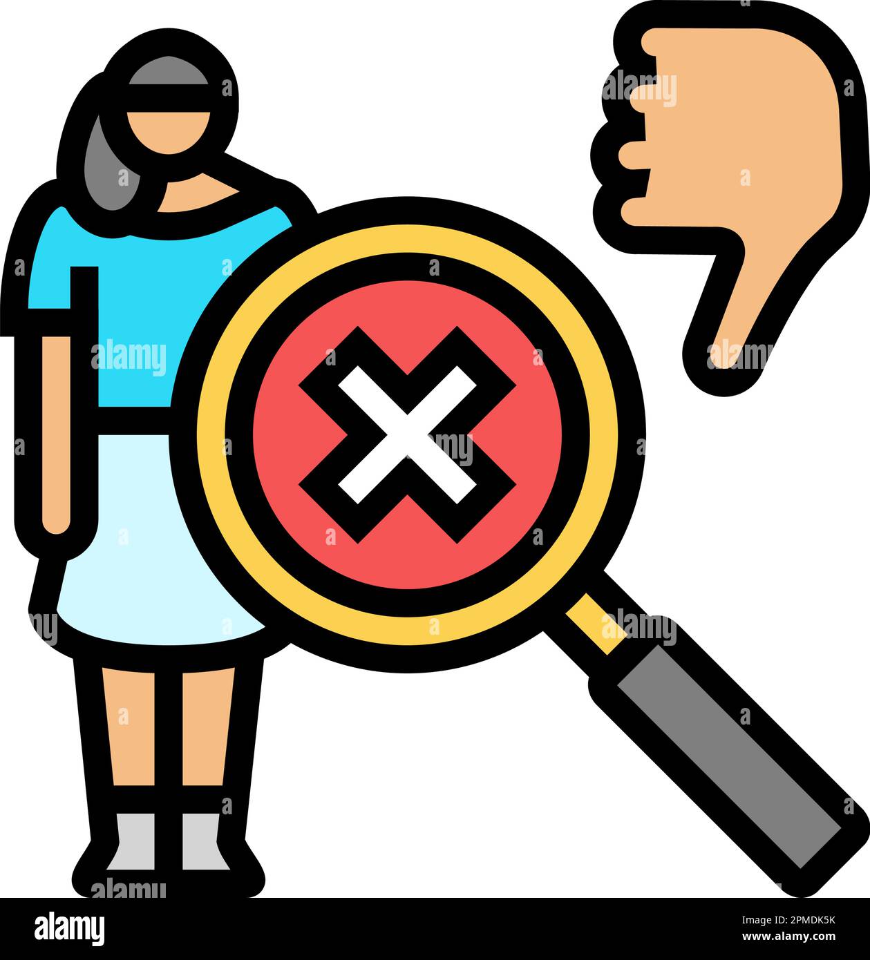 woman disapproval color icon vector illustration Stock Vector Image ...