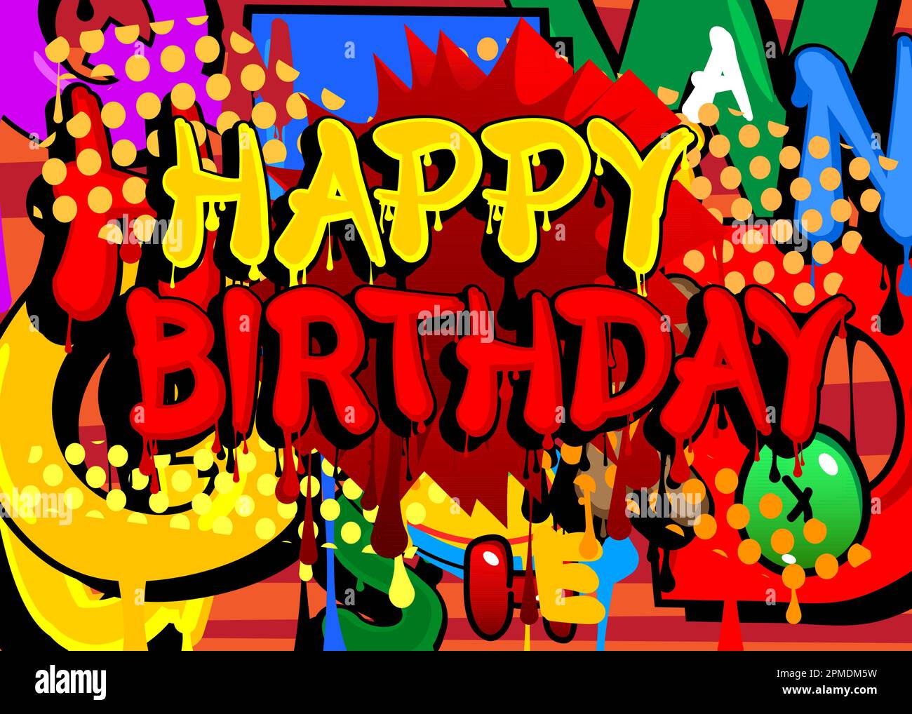 Happy Birthday. Graffiti tag. Abstract modern street art decoration