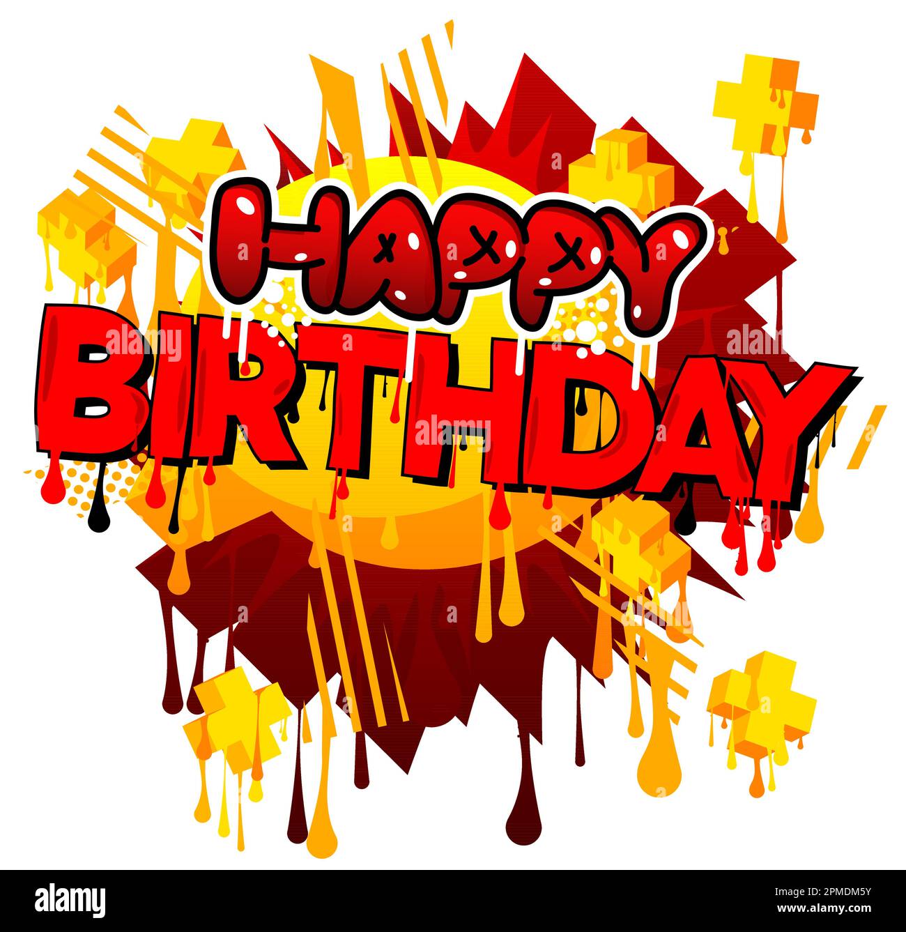Happy Birthday. Graffiti tag. Abstract modern street art decoration