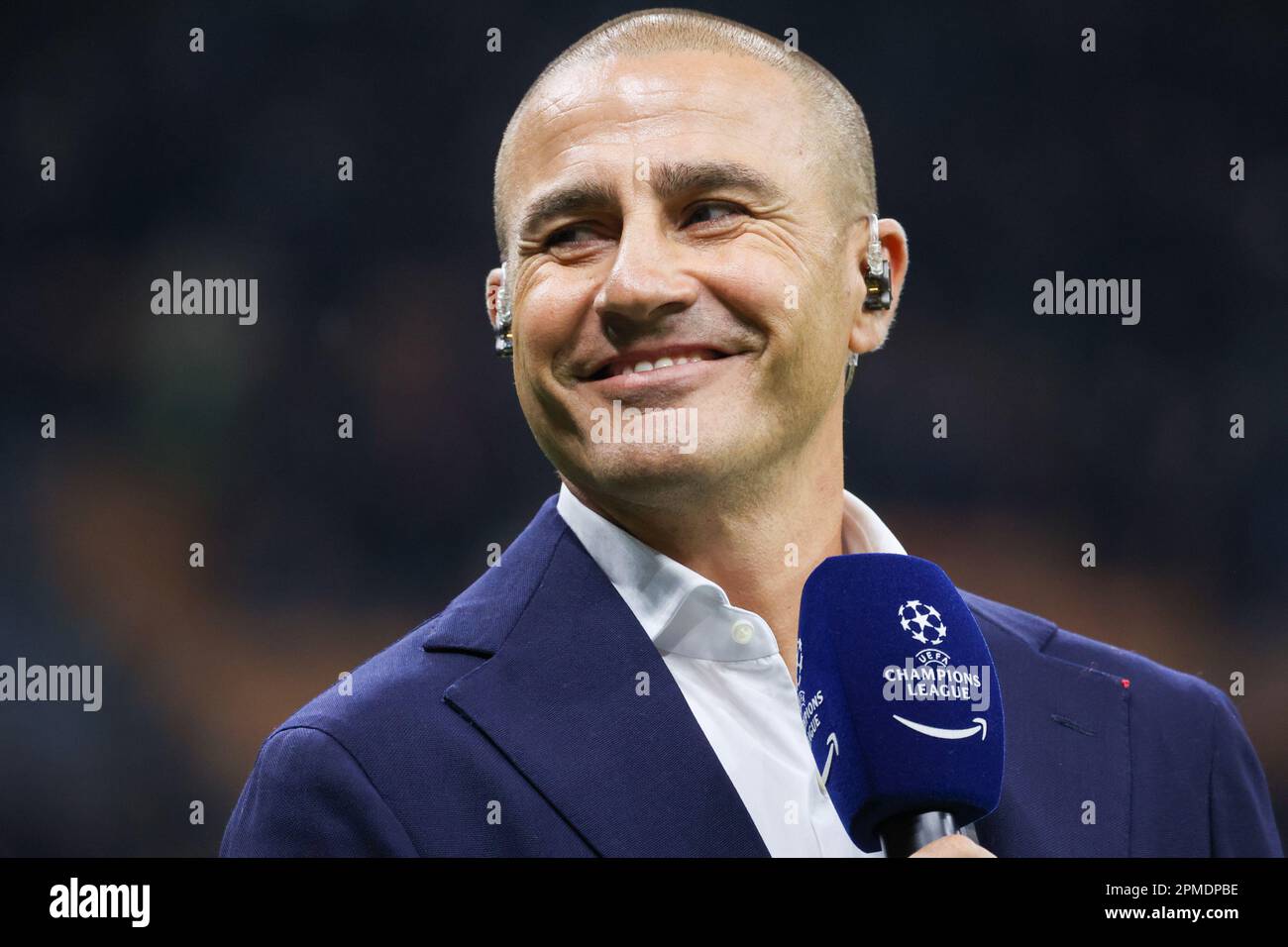 Milano, Lombardia, Italy. 12th Apr, 2023. During the Champions League Football match AC Milan vs SSC Napoli on April 12, 2023 at the San Siro Stadium Meazza.In picture: Fabio Cannavaro (Credit Image: © Fabio Sasso/ZUMA Press Wire) EDITORIAL USAGE ONLY! Not for Commercial USAGE! Stock Photo