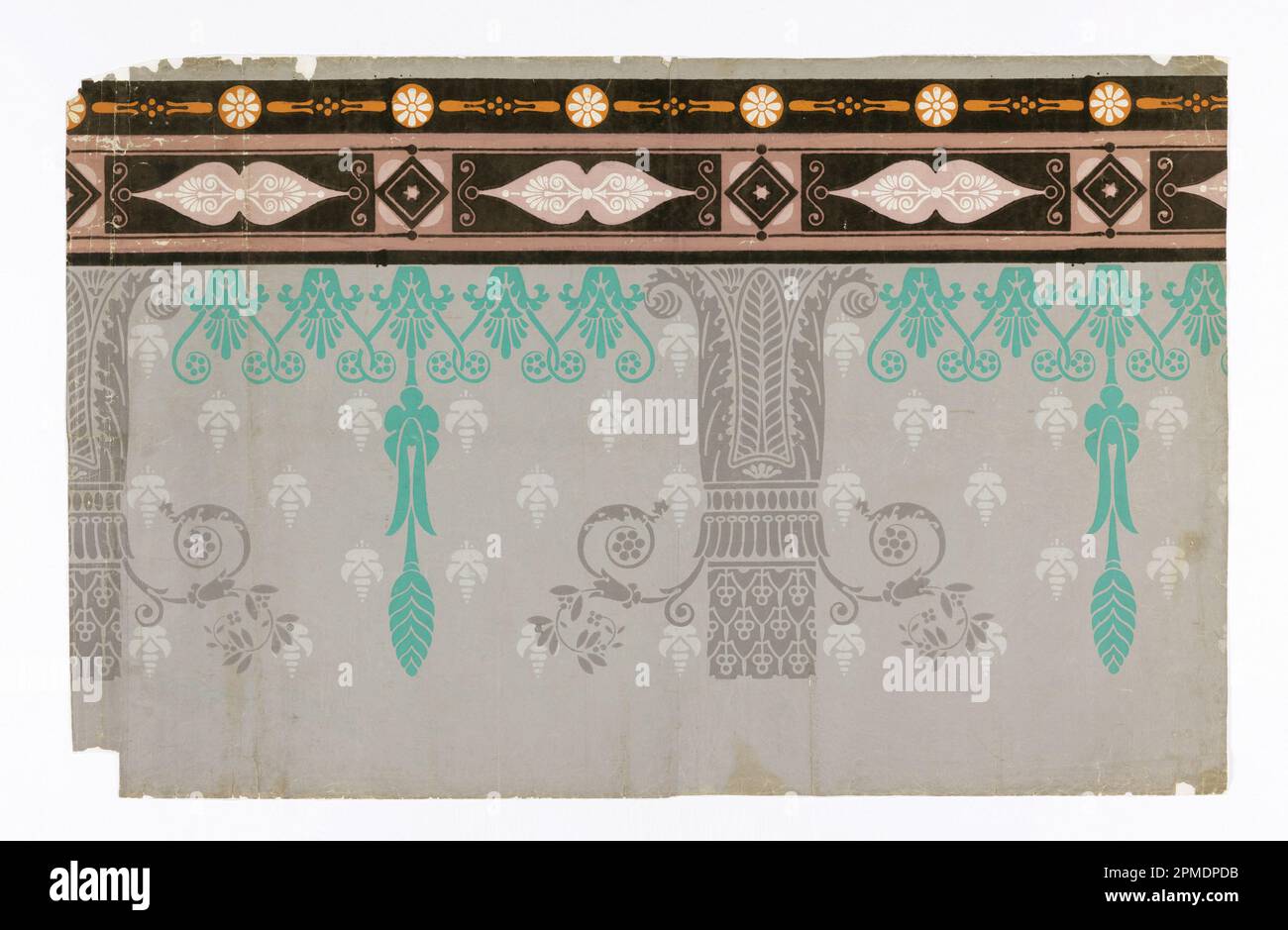 Frieze (France); block-printed and flocked on handmade paper; 89.5 x 57 cm (35 1/4 x 22 7/16 in.) Stock Photo