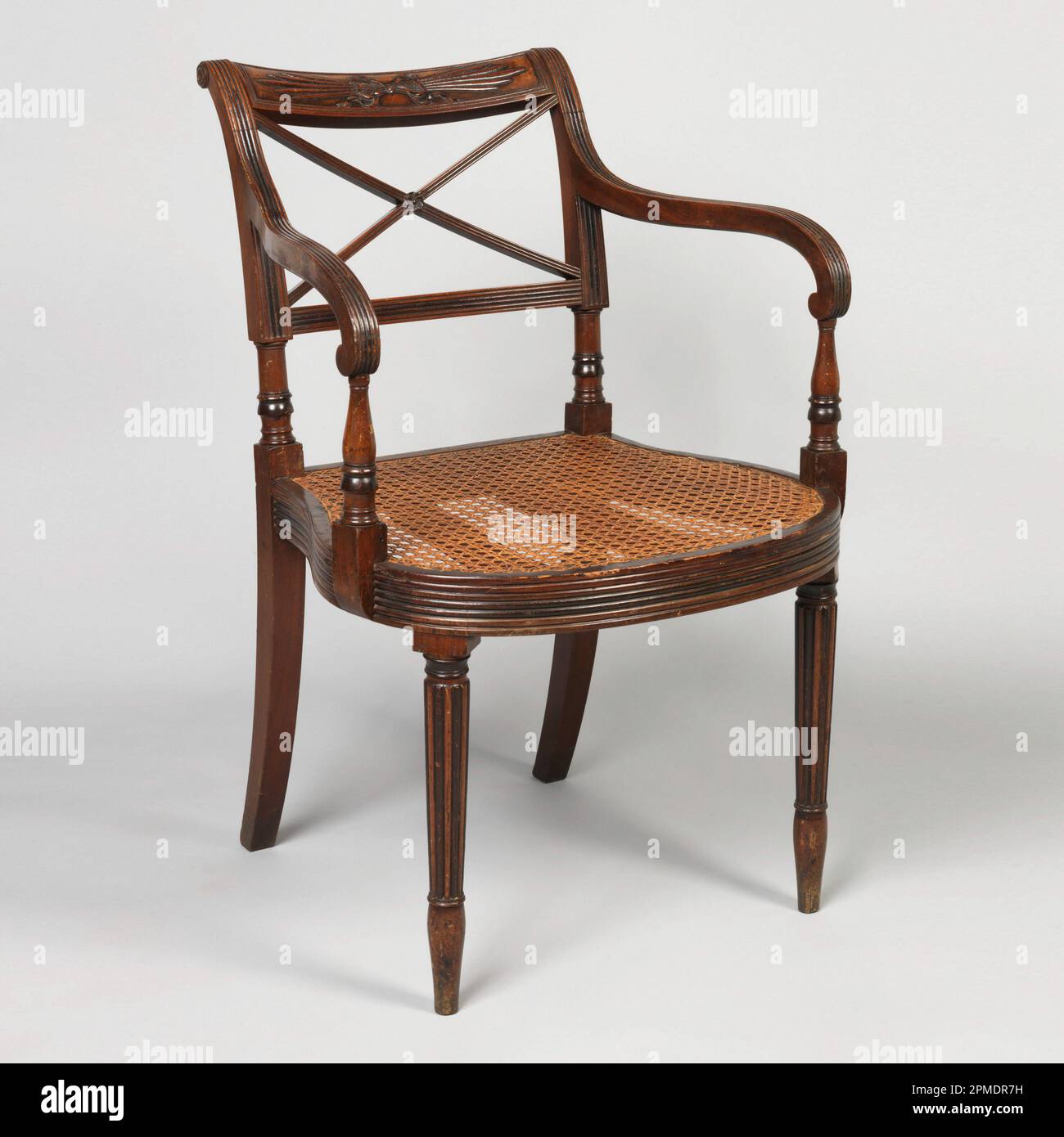 Chair (USA); mahogany, caning Stock Photo