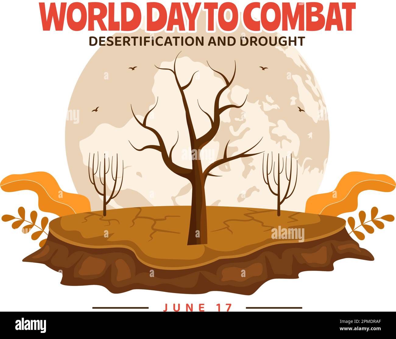 World Day to Combat Desertification and Drought Vector Illustration