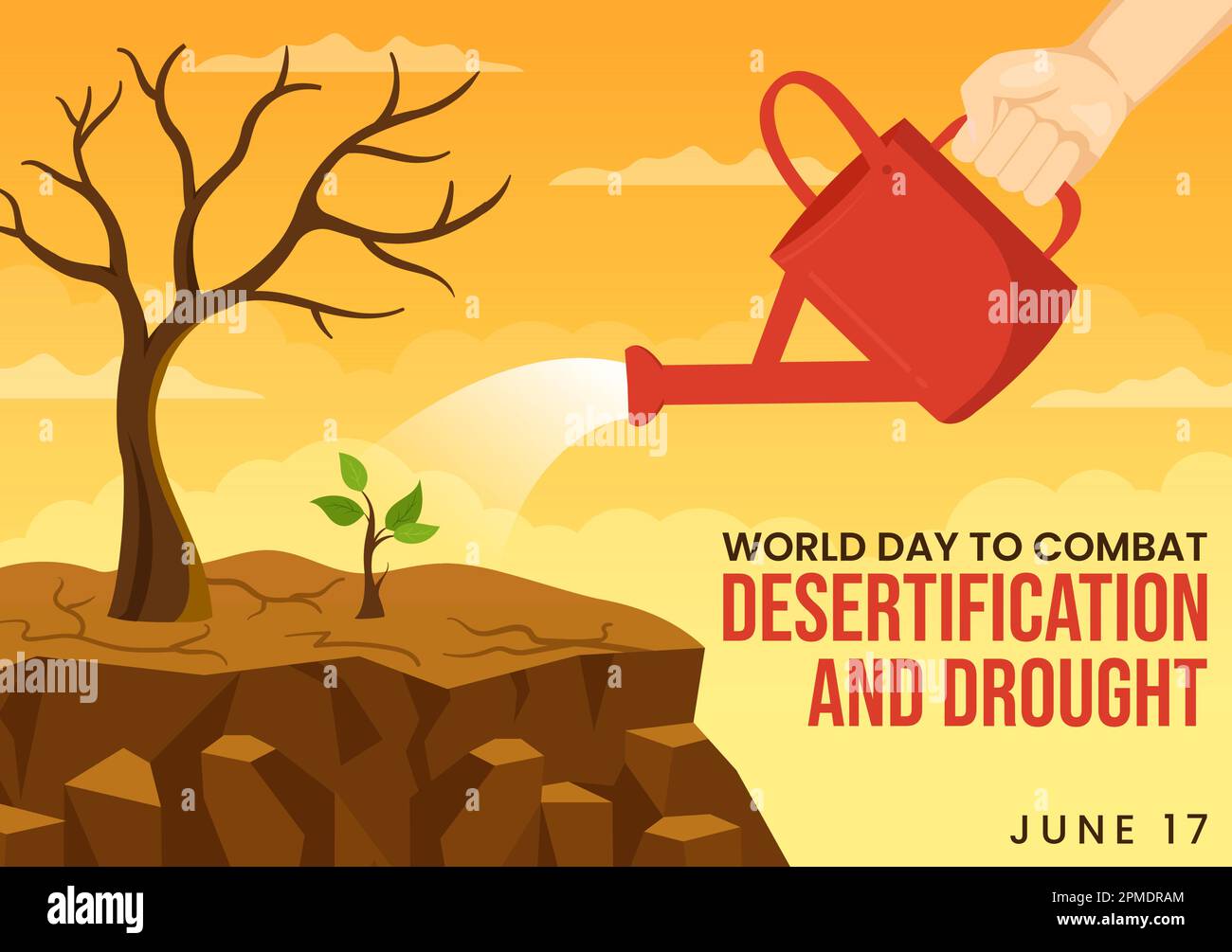 World Day to Combat Desertification and Drought Vector Illustration