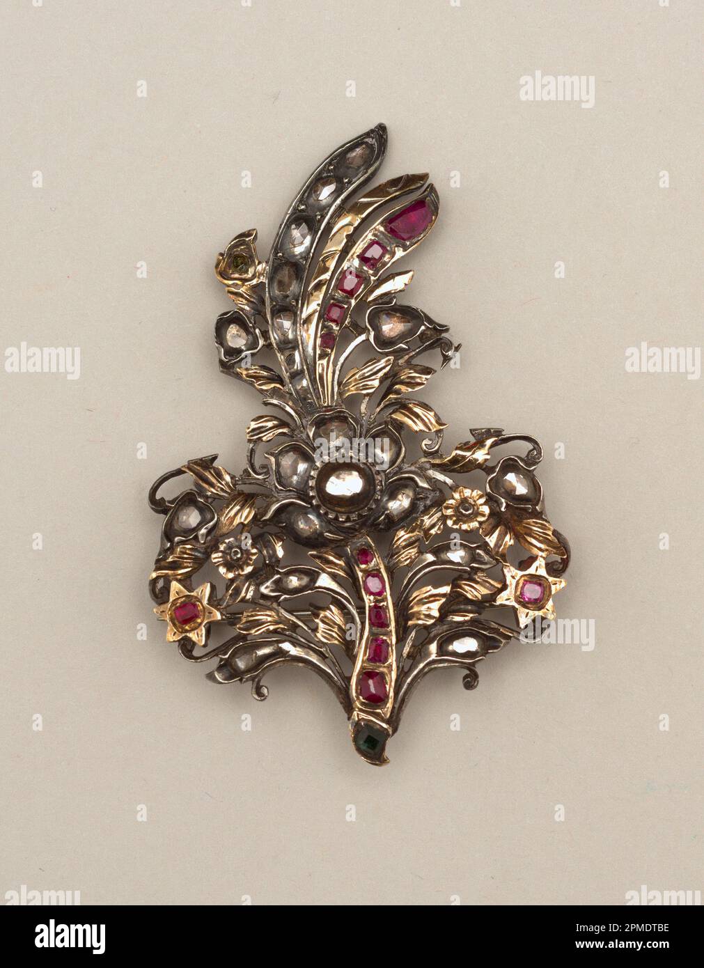 Pin; gold, silver, glass, gemstones Stock Photo Alamy