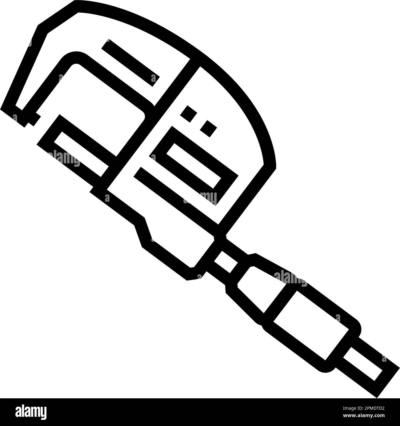 micrometer tool work line icon vector illustration Stock Vector