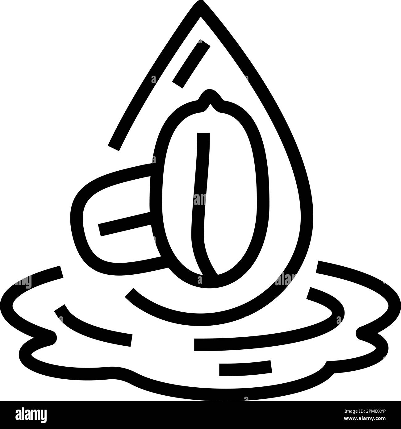 peanut oil liquid yellow line icon vector illustration Stock Vector