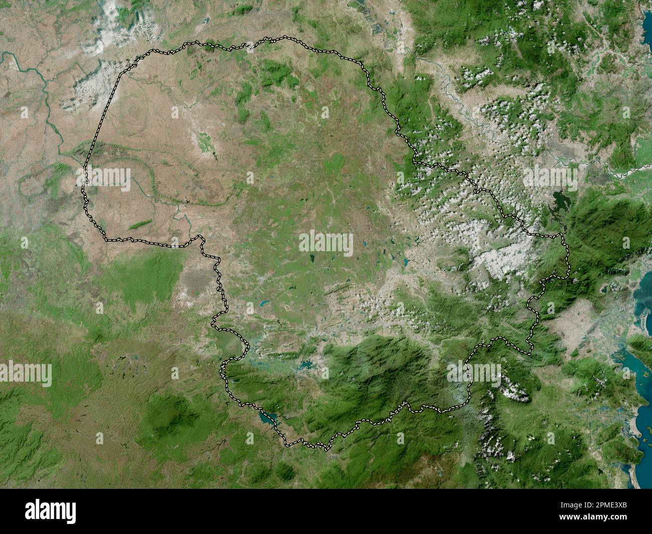 ak Lak, province of Vietnam. High resolution satellite map Stock Photo ...